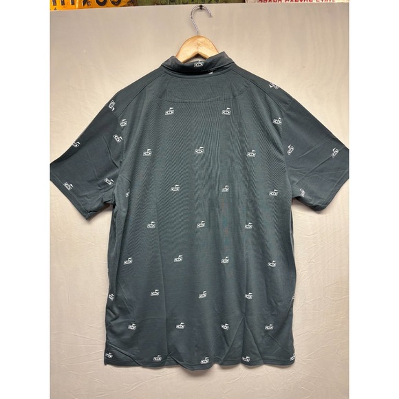 Oakley Golf Flag Polo Shirt Men's Dark Slate Moisture Wicking Performance XL NWT - Picture 2 of 9